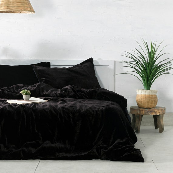 3 Pieces Set Luxury Crushed Velvet Duvet Cover Boho Bedding UO Etsy