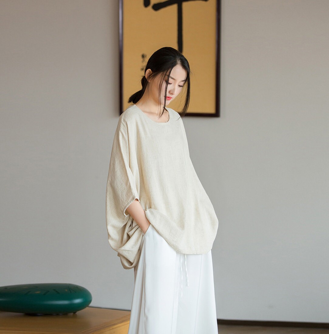 Women's Linen Tops Cotton Linen Shirt Loose Linen Blouses Etsy