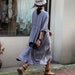 Loose Linen dress Summer Causal dress Cotton Maxi dress with pockets Oversized Linen dress for women Plus size Clothing F38 