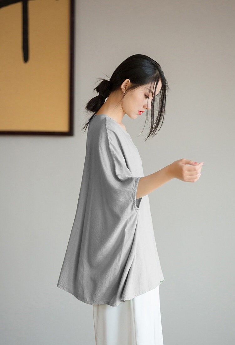 Women's Linen Tops Cotton Linen Shirt Loose Linen Blouses Etsy