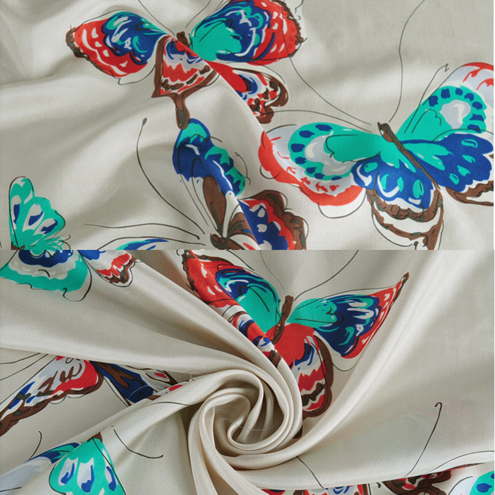 Color Butterfly Silk Chiffon Fabric By The Yard Width 46 inch Etsy