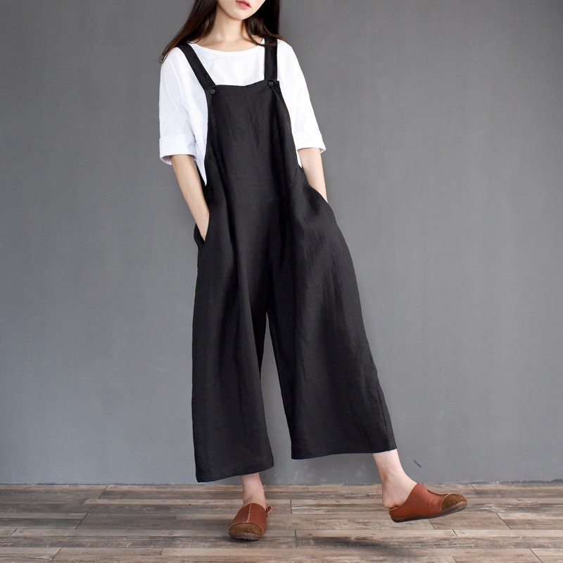 Women Linen Pants Linen Overall Linen Jumpsuit 100% Linen - Etsy