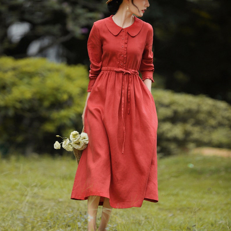 Women Linen Dress Women Dress Loose Fit Dress 100% Linen | Etsy