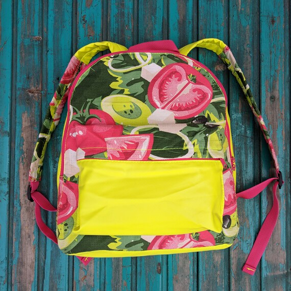 yellow pink backpack