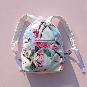 Sac à dos rose blanc fille toile, sac à dos école imprimé sakura, sac à dos hippie, imprimé boho, sac à dos lumineux pour femmes, sac à dos hipster