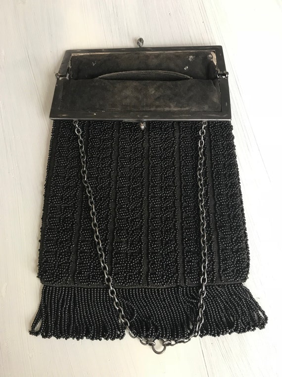 Vintage Black Beaded Purse - image 6