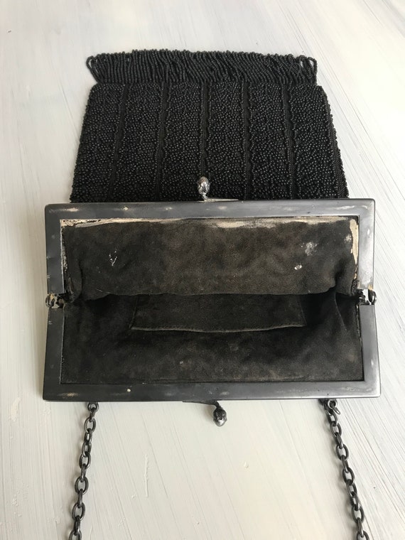 Vintage Black Beaded Purse - image 7