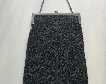 Vintage Black Beaded Purse