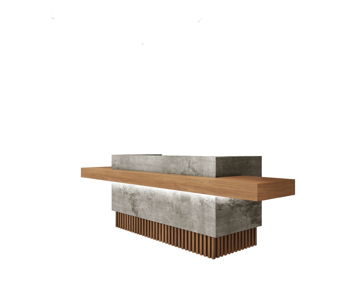 Custom Modern Minimalist Concrete Reception Desk Custom - Etsy