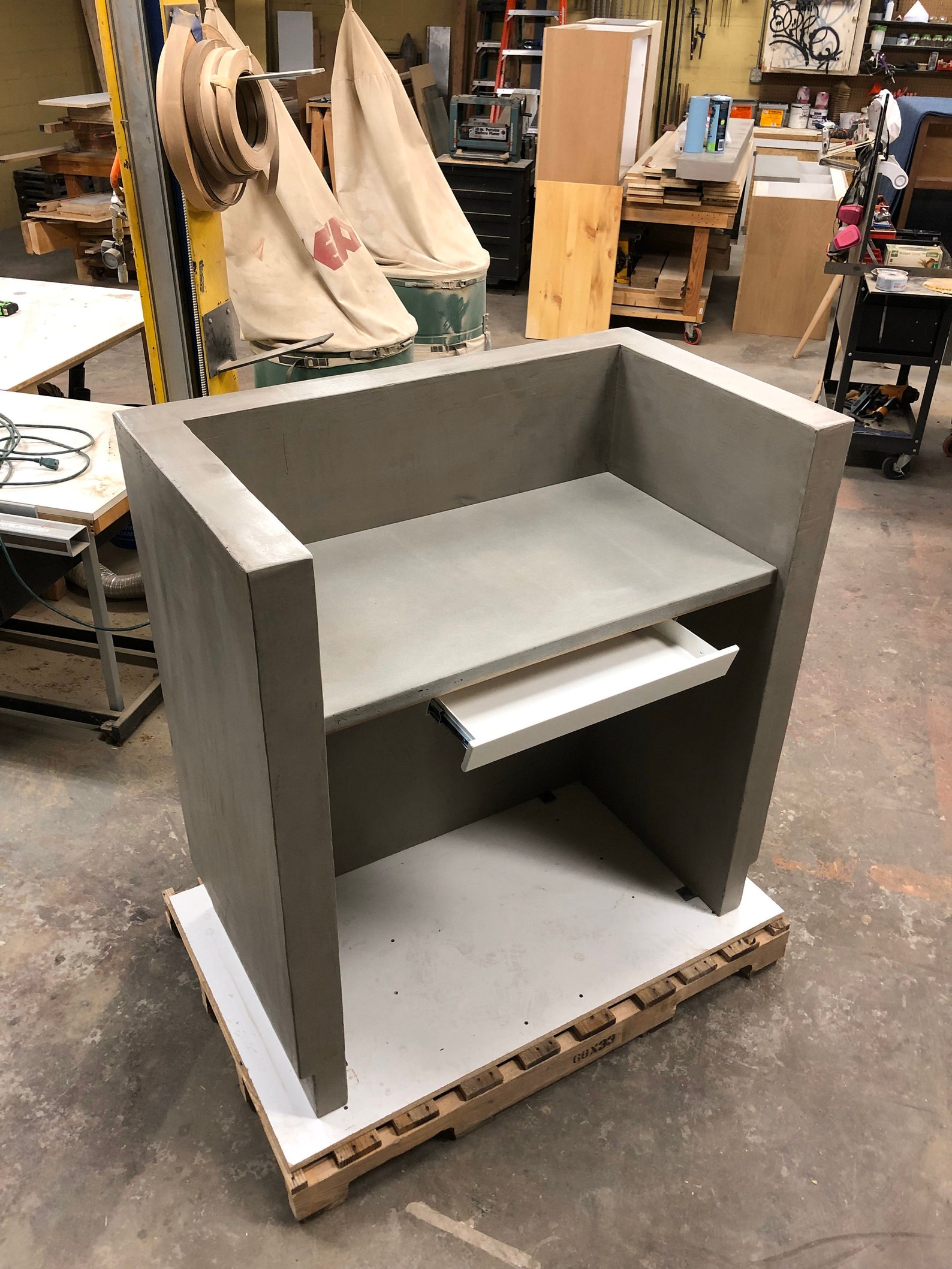 Made to Order Modern Minimalist Concrete Reception Desk Etsy