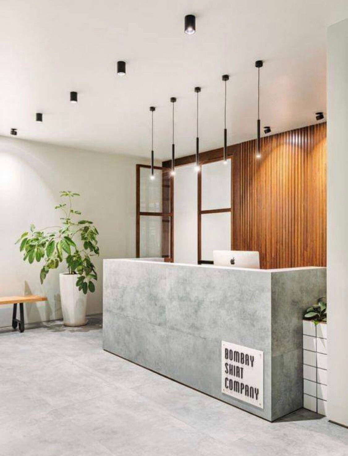 Custom Modern Minimalist Concrete Reception Desk Custom - Etsy