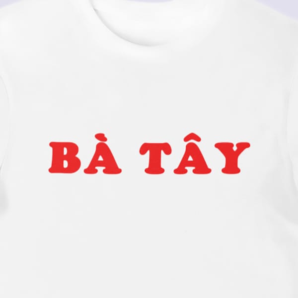 BÀ TÂY ("Ms. Western Foreigner") Woman's Scoop Neck T-Shirt / Funny Foreigners Expat Ironic Unique Cute Kawaii Vietnam Vietnamese Tieng Viet