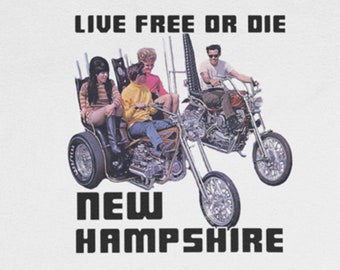 Live Free or Die Outlaw Biker Gang T-Shirt / New Hampshire NH LFOD Manchvegas Laconia Biker Week Motorcycle Harley Grindhouse Granite State