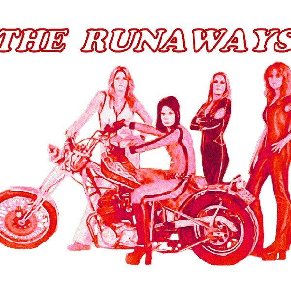 The Runaways T-Shirt / Lita Ford Sandy West Jackie Fox Joan Jett Cherie Currie Teenage Girl Rock Queens of Noise Cherry Bomb Hollywood 1970s
