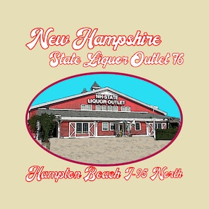 New Hampshire State Liquor Outlet No 76 Camiseta / Live Free or Die Liquor Store Granite State New England Seth Meyers Adam Sandler LFOD WOKQ