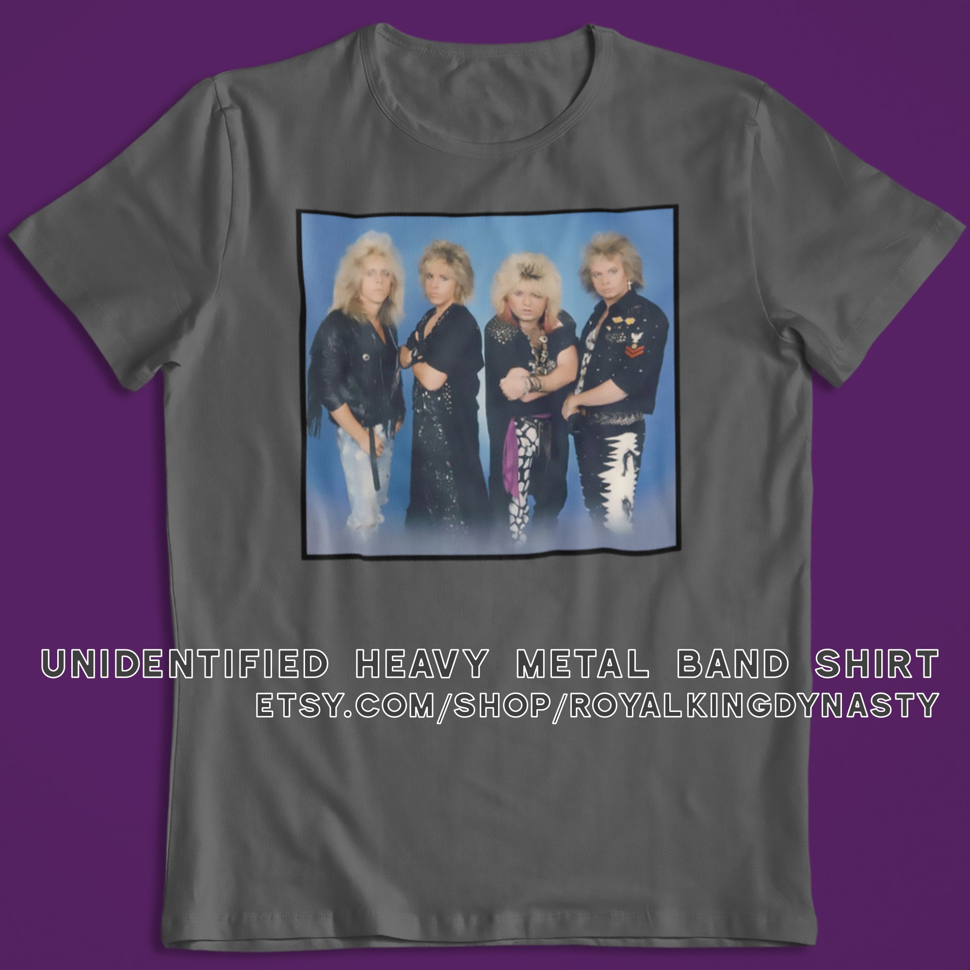 Unidentified Heavy Metal Band TShirt / Glam 1980s Rock Etsy