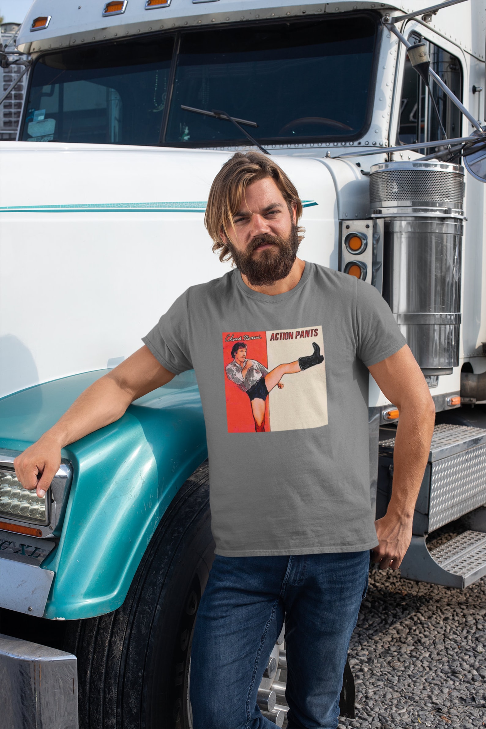 Chuck Norris Action Pants Tshirt Etsy