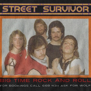 Street Survivor T-Shirt / 80s Rock Thrift Store Find Vintage Heavy Metal T-Shirt Retro Rock Band Cover Band Billy Squire Blue Oyster Cult 82