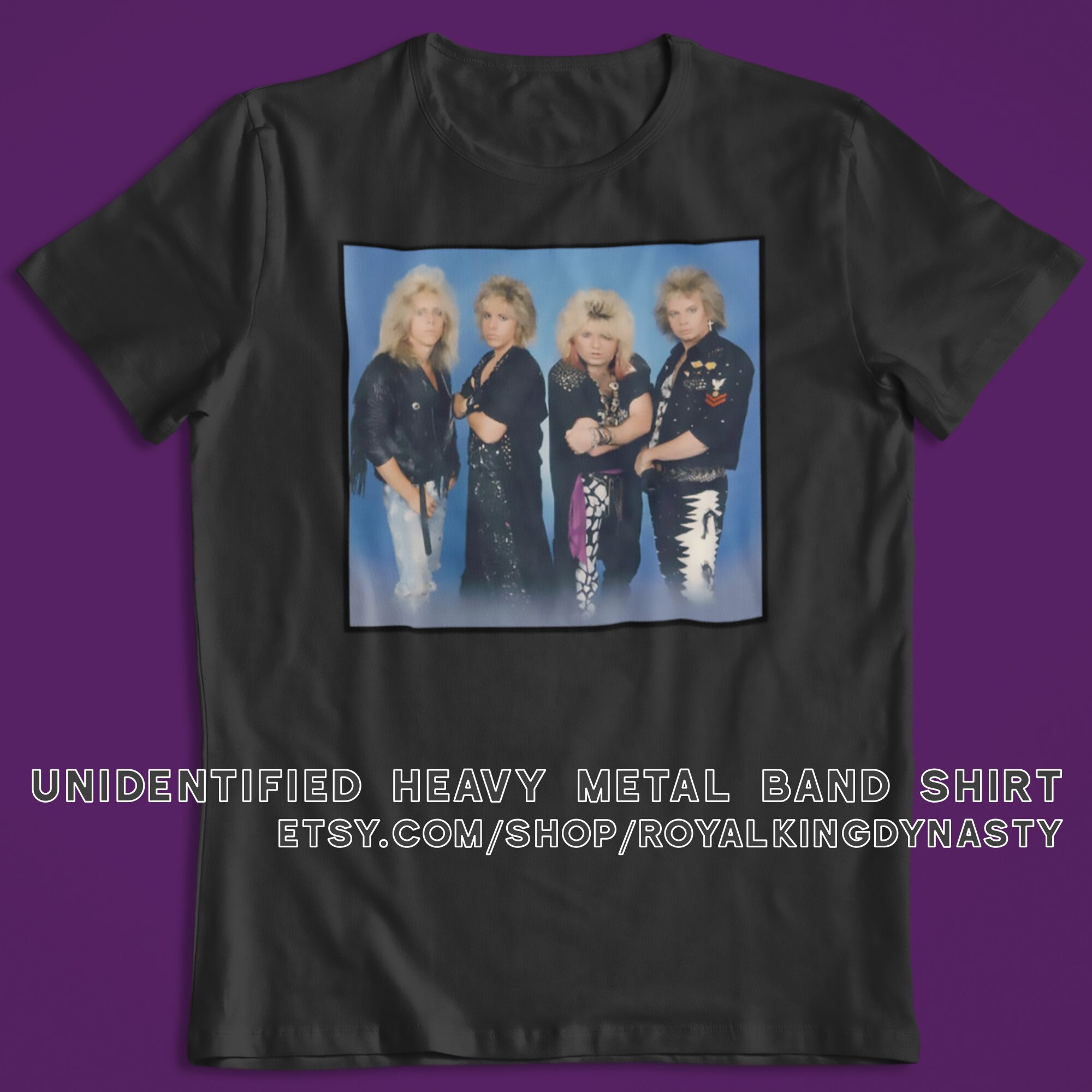Unidentified Heavy Metal Band TShirt / Glam 1980s Rock Etsy