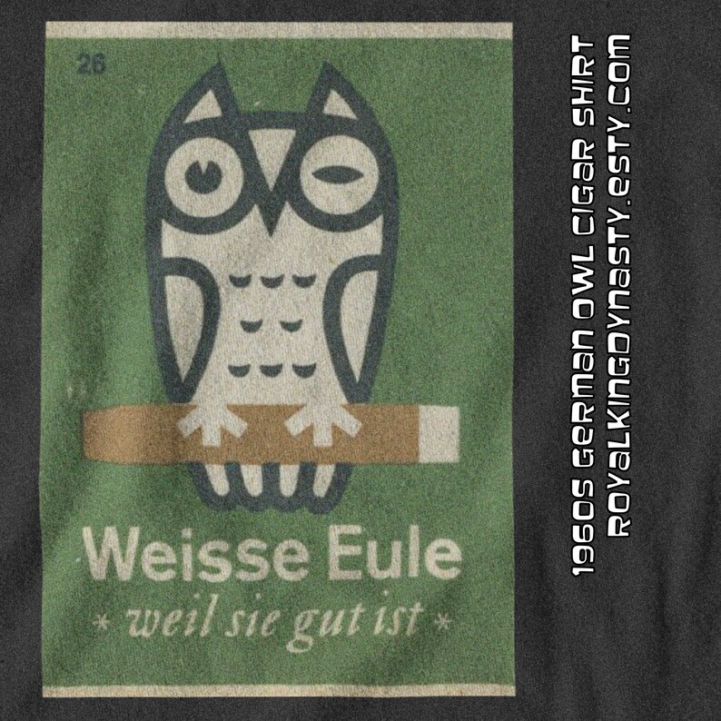 East German White Owl Cigar T-Shirt / Propaganda Poster Soviet Modernism 1960s Design DDR Communist Socialist Germany East Berlin Match Box image 8