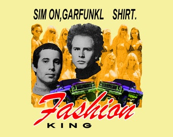 Simon and Garfunkel "Fashion King" T-Shirt / Chess King Spencer Gift Weird Gift Sounds of Silence Protest Chinglish Engrish Lost Translation