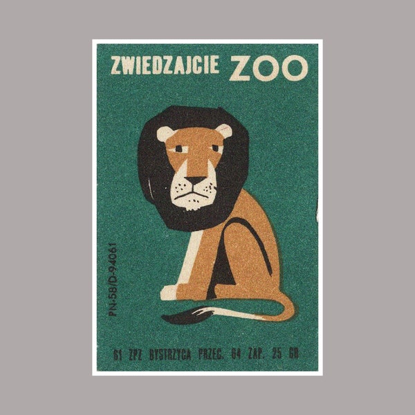 Polish "Visit the Zoo" Sad Lion T-Shirt / Warsaw Vintage Polish Design Soviet Union Propaganda 60s Design Soviet Modernism Cat Tee Shirt Fun