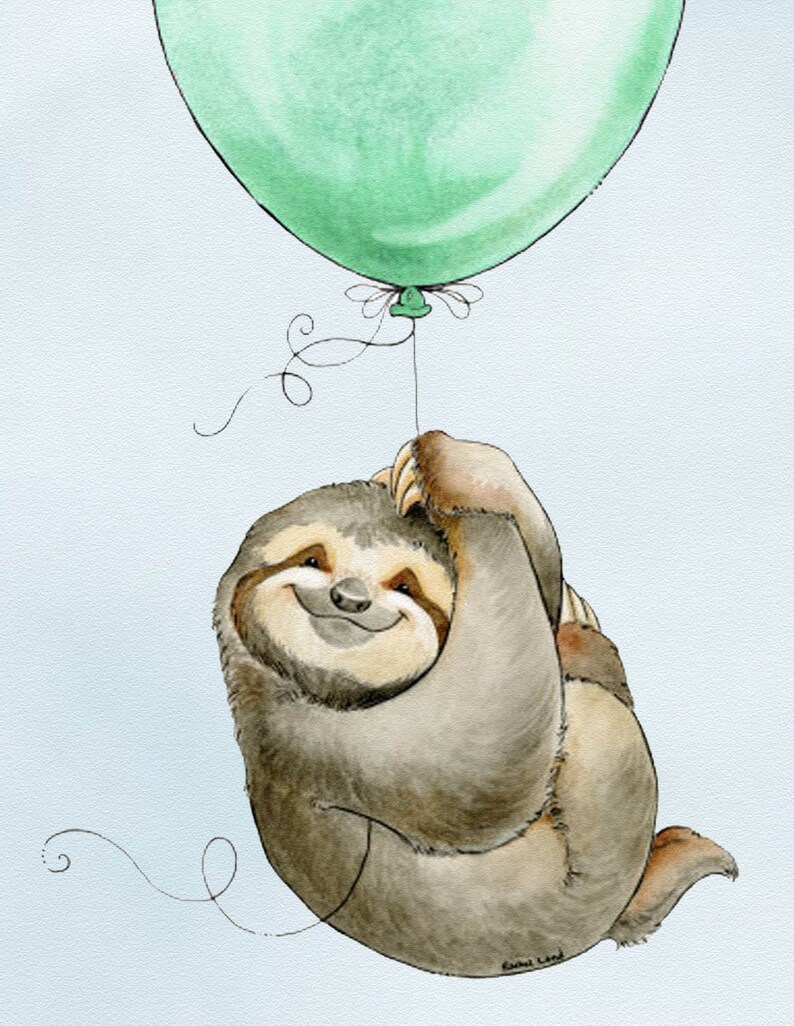 Animals with colorful balloon wallpaper for nursery bedroom | Etsy