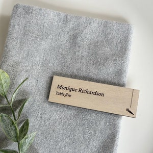 Personalized Wood Place Card, Event Planning, Wedding Dinner, Place Setting, Meal Choice Name Cards, Custom Place Cards