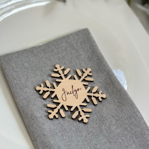 Snowflake Place Cards| Personalized Place Card| Holiday & Winter Place Cards| Custom Place Cards