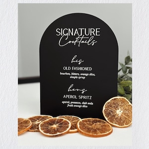 Custom Signature Cocktail Sign, Black Acrylic Bar Sign, Personalized ...