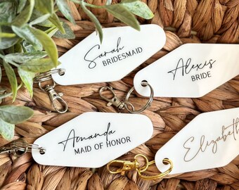 Personalized Acrylic Keychain: Bridesmaid Wedding Favor, Seating Chart