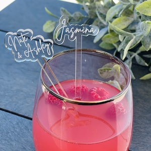 Acrylic Drink Stirrers, Name Drink Stirrers, Event Drink Accessories, Cocktail Swizzle Sticks, Drink Accessories, Personalized Stir Sticks
