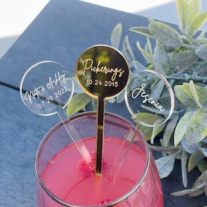 Acrylic Drink Stirrers, Branded Swizzle Sticks, Personalized Stir Sticks , Cocktail Accessories, Birthday Party Wedding Bar, Bar Accessories