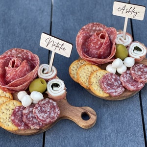 Wood Charcuterie Labels, Personalized Cheese Picks, Food Labels, Cheese Picks, Custom Food Labels, Cheese Markers, Cheese Board Accessories