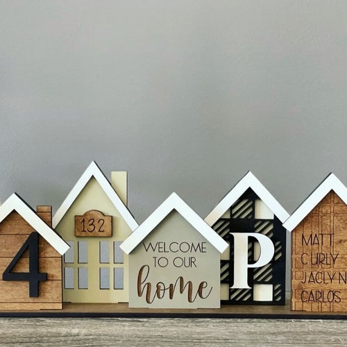House Shaped Wood Signs Home Sign Farmhouse Decor Mini Etsy