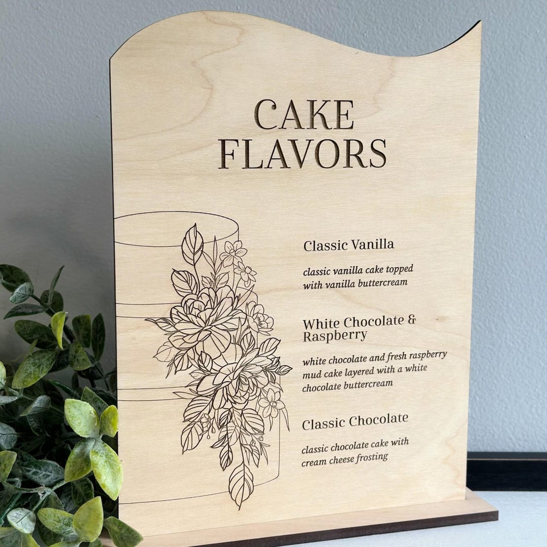 Personalized Wood Veneer Cake Sign: Dessert Table Display - Etsy