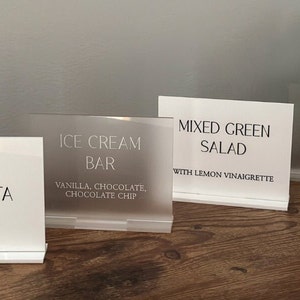 Buffet Table Signs, Catering, Acrylic Signs, Event Planning, Buffet Labels, Wedding Food Signs, Modern Signage, Food Name Card, Dessert Sign image 2