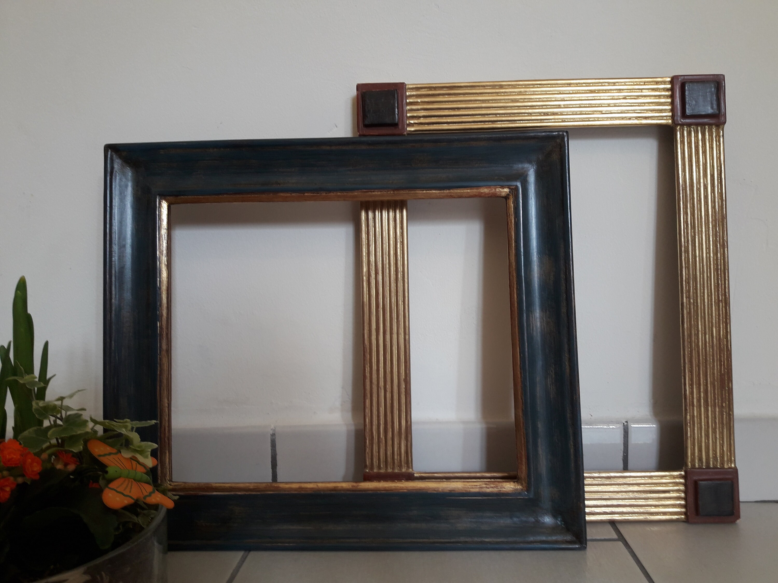 ①アンティーク風ゴールドフレームGOLD FRAME PRINTS大型二点お纏め Hester Antique Italian Gold Frame - Articient