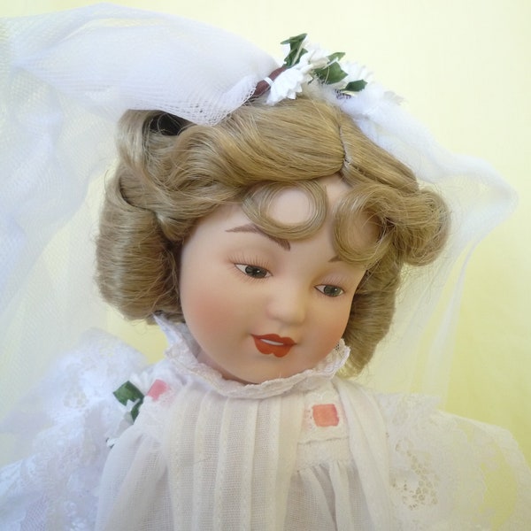 Playing Bride Porcelain 16" Doll by Maud Humphrey Bogart