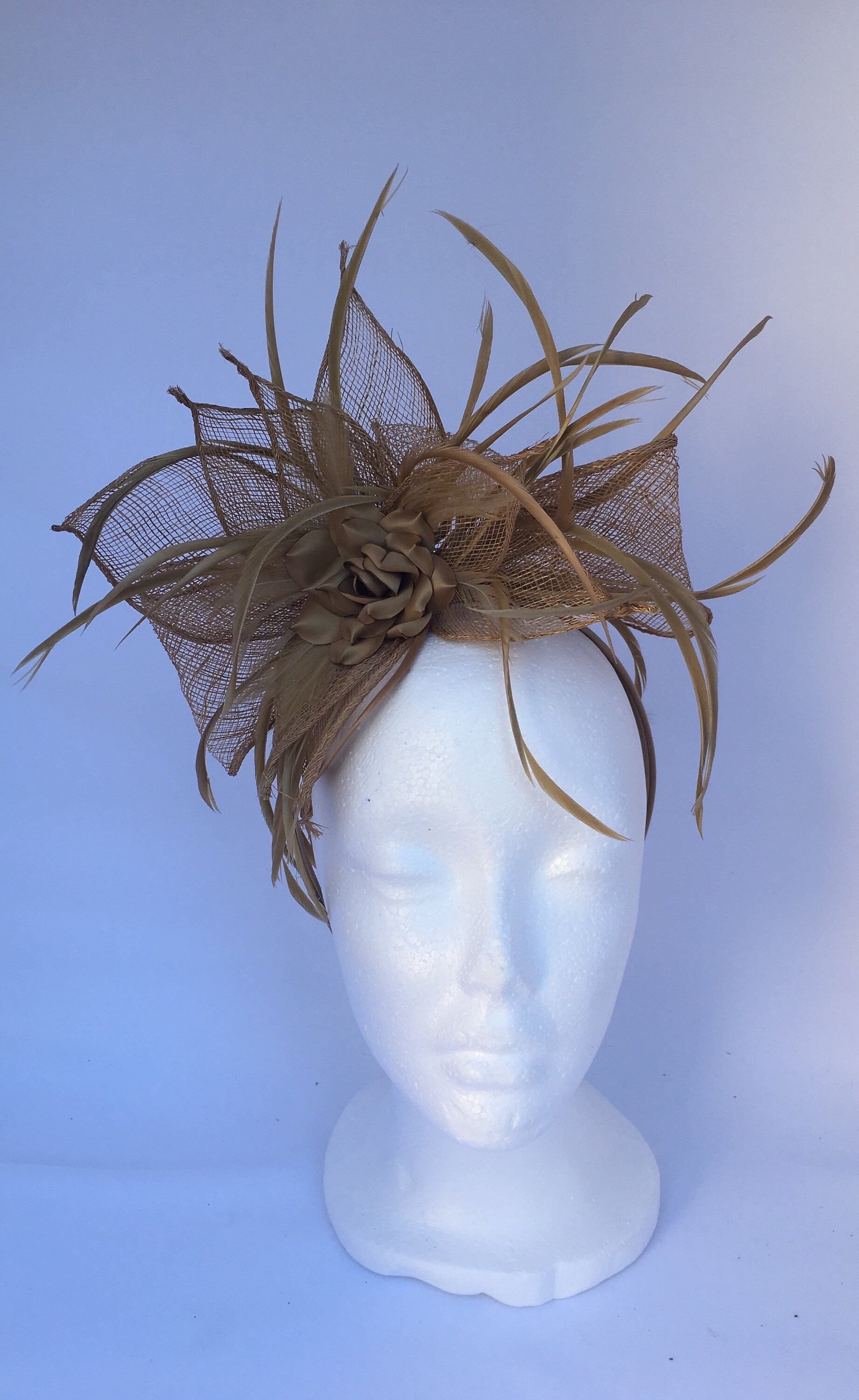 Feather and Satin Flower Detail 