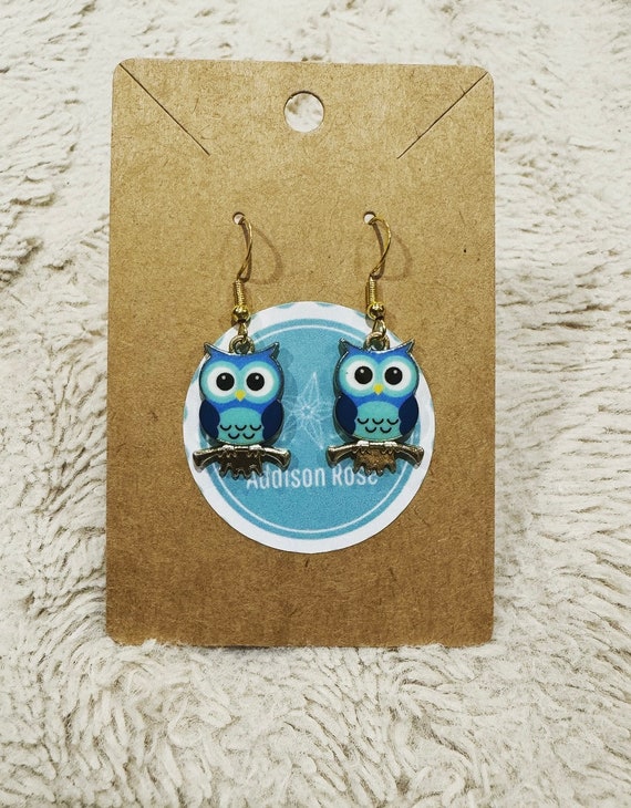 Boucles D'oreilles Puces Plaqué Or - Motif Chouette/hibou - Marque DIANE D'ALRAY - Neuf Avec étiquette