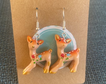 Christmas Deer Sterling Silver Handmade Earrings