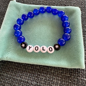 Bracciale Grigio SayitBands Con Scritta YOLO (You Only Live Once) - Motto E Citazione