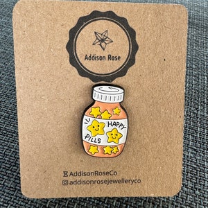 Happy Pills- Mental Health Enamel Pin Badge