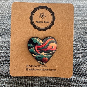 Seaside Heart Enamel Pin Badge