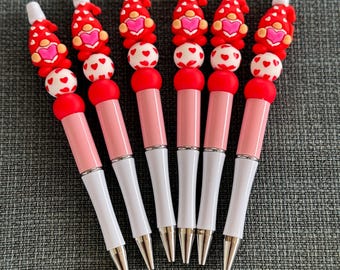 Handmade Valentines Love Gonk Beaded Pen