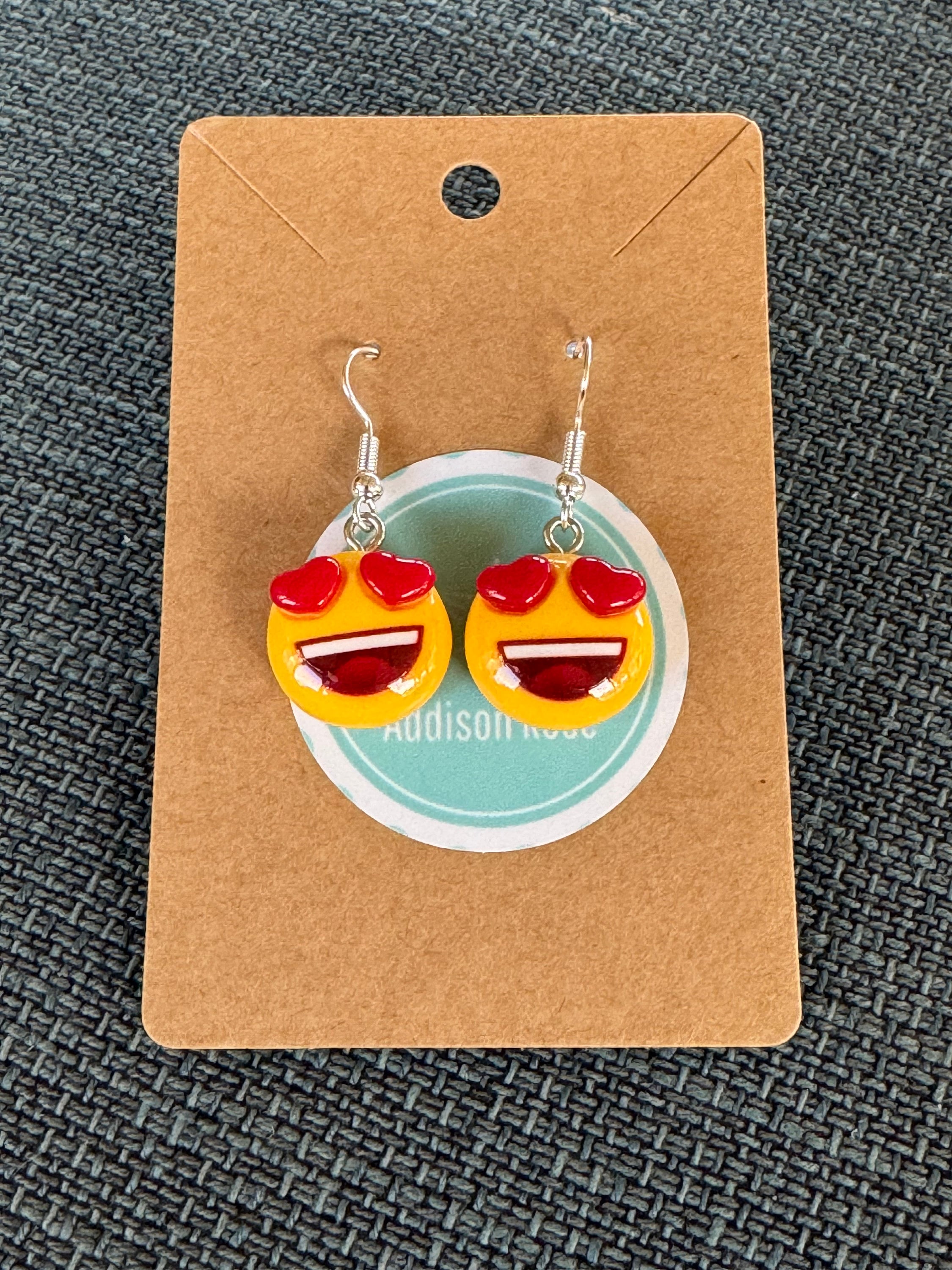 Love Emoji Sterling Silver Earrings
