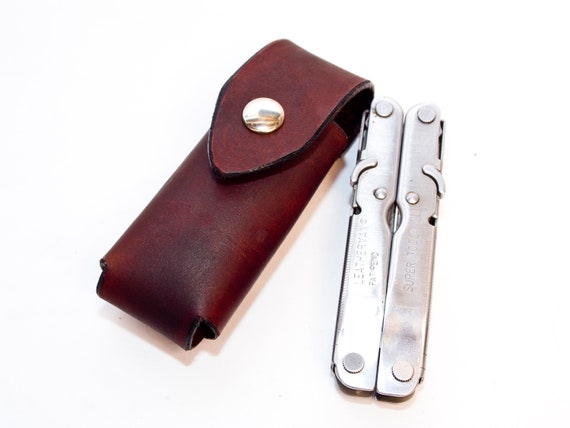 Handmade Leatherman Case made in USA Brown Black Tan Multi Tool Leather Case