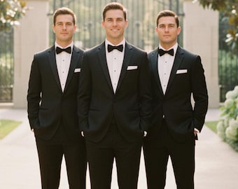 Irish Linen Luxury Hand Rolled Groom's Pocket Squares – 3 Shades of White - Men's Bespoke