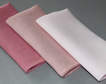 Hand Rolled Irish Linen Pocket Squares - In the Pink Set